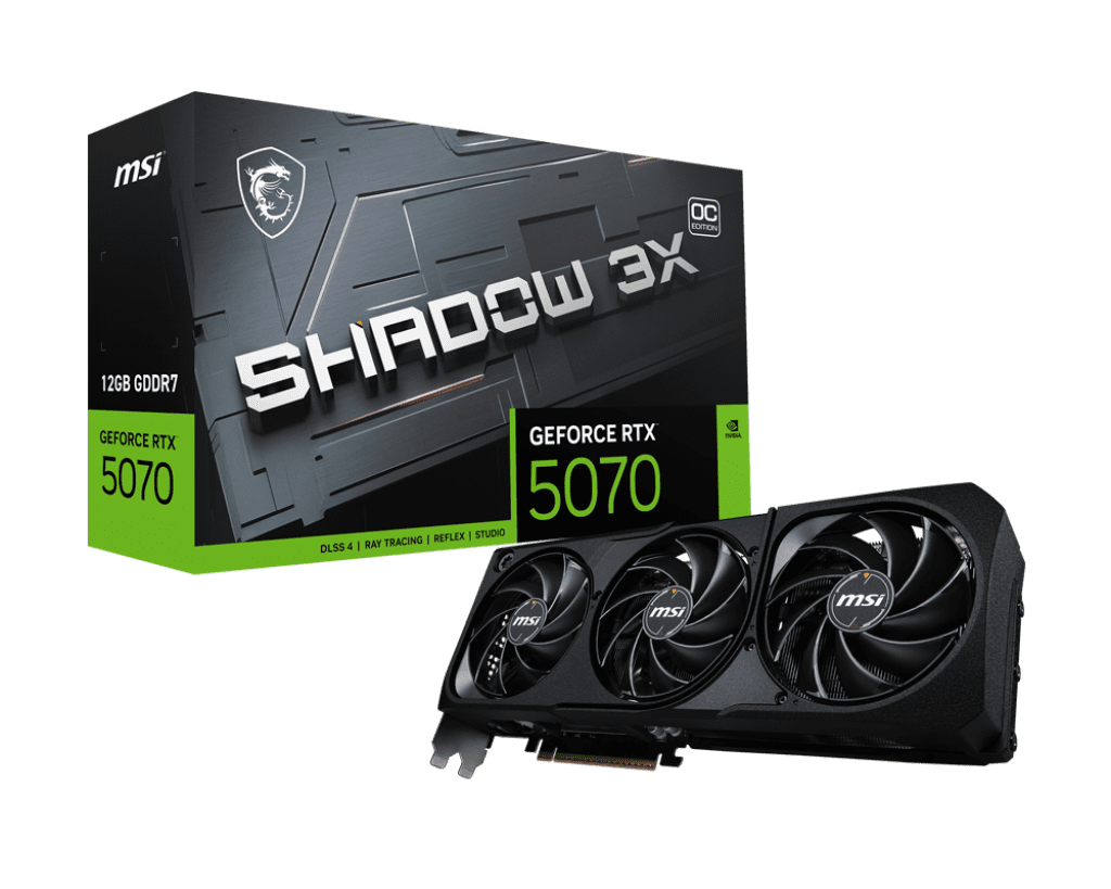 MSI SHADOW GeForce RTX 5070 12GB GDDR7 PCI Express 5 0 Graphics Card 3X OC
