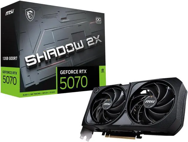 MSI SHADOW GeForce RTX 5070 12GB GDDR7 PCI Express 5 0 Graphics Card RTX 5070 12G SHADOW 2X OC