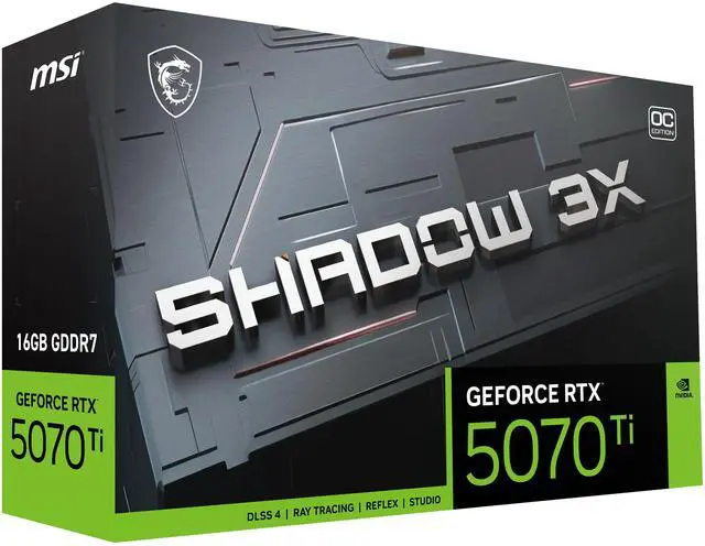 MSI SHADOW GeForce RTX 5070 Ti 16GB GDDR7 PCI Express 5 0 Graphics Card RTX 5070 TI 16G SHADOW 3X OC