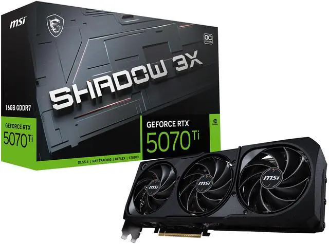 MSI SHADOW GeForce RTX 5070 Ti 16GB GDDR7 PCI Express 5 0 Graphics Card RTX 5070 TI 16G SHADOW 3X OC