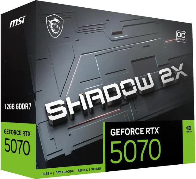 MSI SHADOW GeForce RTX 5070 12GB GDDR7 PCI Express 5 0 ATX Graphics Card RTX 5070 12G SHADOW 2X OC