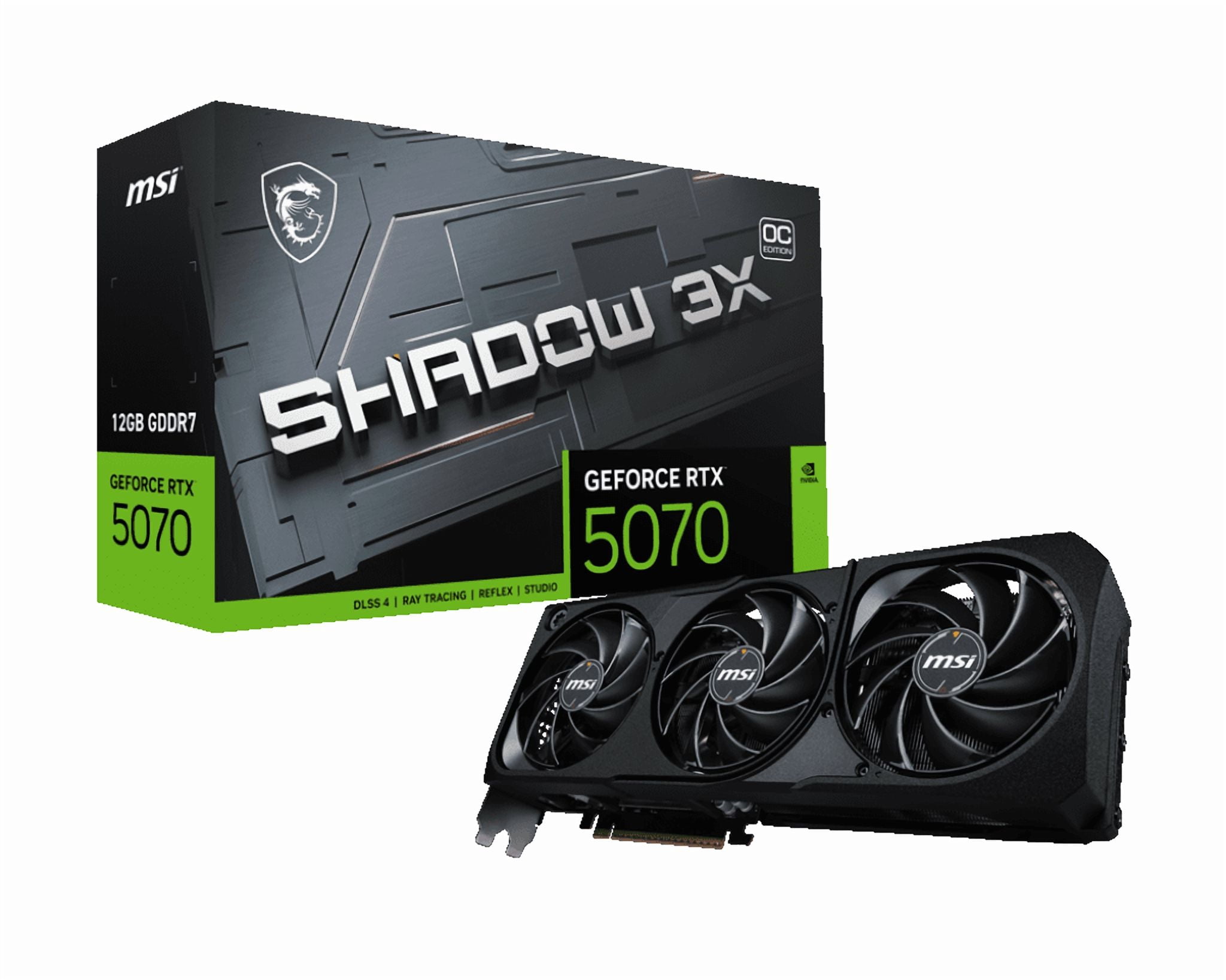 MSI SHADOW GeForce RTX 5070 12GB GDDR7 PCI Express 5 0 Graphics Card 3X OC