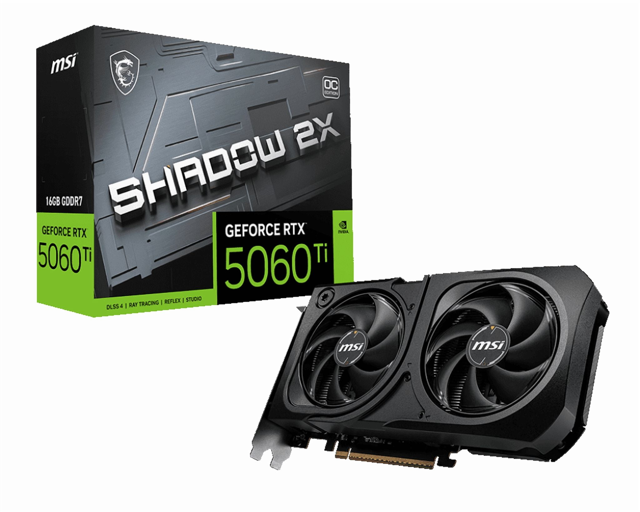 MSI SHADOW GeForce RTX 5060 Ti 16GB GDDR7 PCI Express 5 0 Graphics Card RTX 5060 Ti 16G SHADOW 2X OC PLUS