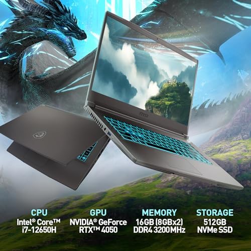 MSI Thin 15 15 6  144Hz FHD Gaming Laptop  Intel Core i7 13620H  NVIDIA Geforce RTX 4050  16GB DDR4  512GB NVMe SSD  WiFi 6E  Win 11  Black B13VE 2678US