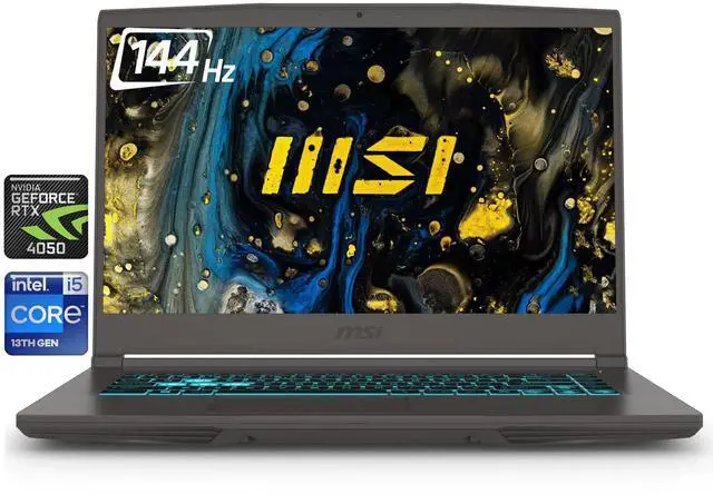 MSI Thin 15 6" FHD 144Hz Gaming Laptop NVIDIA GeForce RTX 4050 Intel Core i5 13420H  Beat i7 12650H  16GB RAM 512GB SSD WiFi 6E Bluetooth 5 3 Backlit KB Webcam HDMI USB C RJ45 Windows 11 Pro Gray