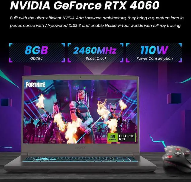 MSI Thin 15 6" FHD 144Hz Gaming Laptop NVIDIA GeForce RTX 4050 Intel Core i5 13420H  Beat i7 12650H  16GB RAM 512GB SSD WiFi 6E Bluetooth 5 3 Backlit KB Webcam HDMI USB C RJ45 Windows 11 Pro Gray