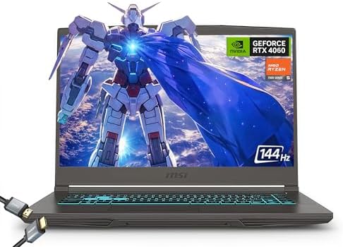 MSI Thin 15 6 inch FHD 144Hz Gaming Laptop Intel Core i5 13420H NVIDIA GeForce RTX 4060 16GB DDR4 512GB SSD Gray  2025