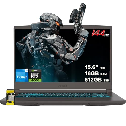MSI Thin 15 Gaming Laptop 15 6 FHD IPS 144Hz Intel Octa core i5 13420H  Beats i7 12650H  16GB RAM 512GB SSD GeForce RTX 4060 Backlit USB C Win11 w/ICP Hub