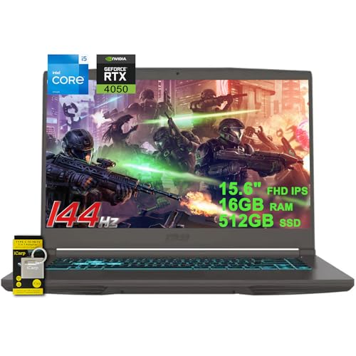 MSI Thin 15 Gaming Laptop 15 6 FHD IPS 144Hz Intel Octa core i5 13420H  Beats i7 11800H  16GB RAM 512GB SSD GeForce RTX 4050 Backlit USB C Win11 w/ICP Accessory