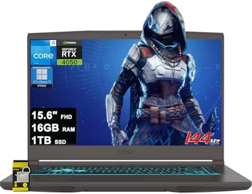 MSI Thin 15 Gaming Laptop 15 6 FHD IPS 144Hz Intel Octa core i5 13420H  Beats i7 12650H  16GB RAM 512GB SSD GeForce RTX 4060 Backlit USB C Win11 w/ICP Hub