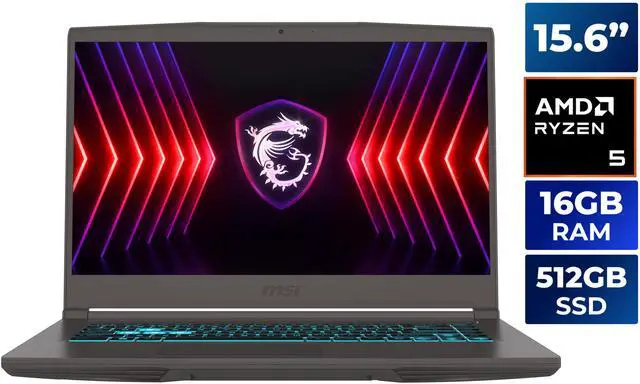 MSI Thin A15   15 6" GeForce RTX 4060 Laptop GPU   AMD Ryzen 5 7535HS   16GB Memory   512 GB NVMe SSD   Windows 11 Home Gaming Laptops   144 Hz  Thin A15 B7VF 461US  