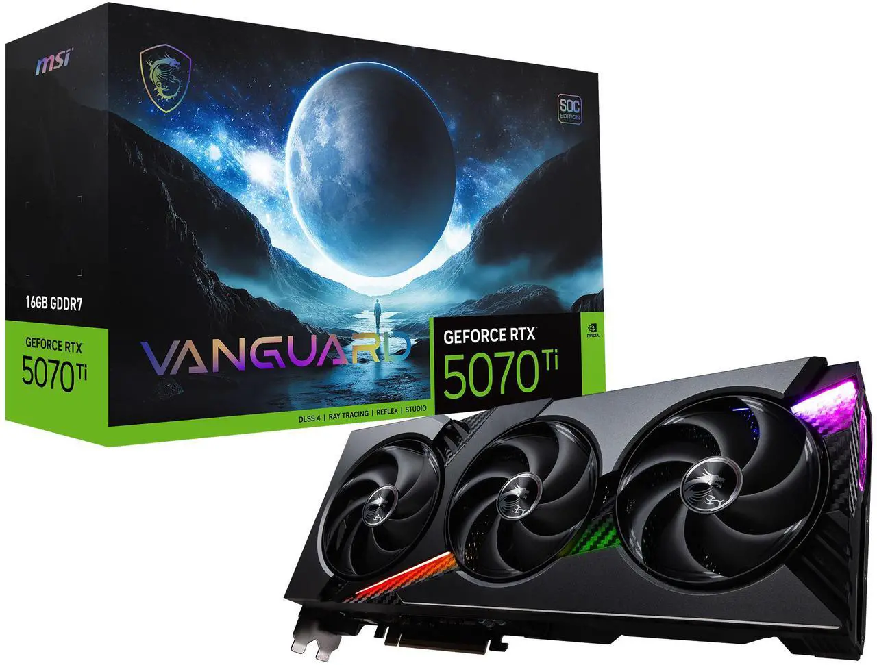 MSI VANGUARD GeForce RTX 5070 Ti 16GB GDDR7 PCI Express 5 0 Graphics Card RTX 5070 Ti 16G VANGUARD SOC