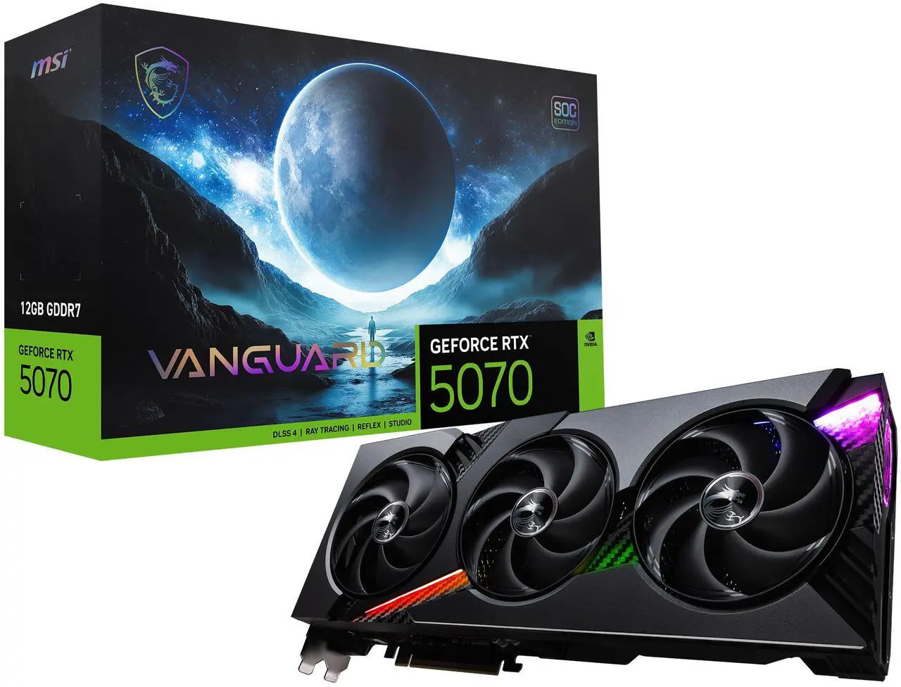 MSI VANGUARD GeForce RTX 5070 12GB GDDR7 PCI Express 5 0 Graphics Card RTX 5070 12G VANGUARD SOC
