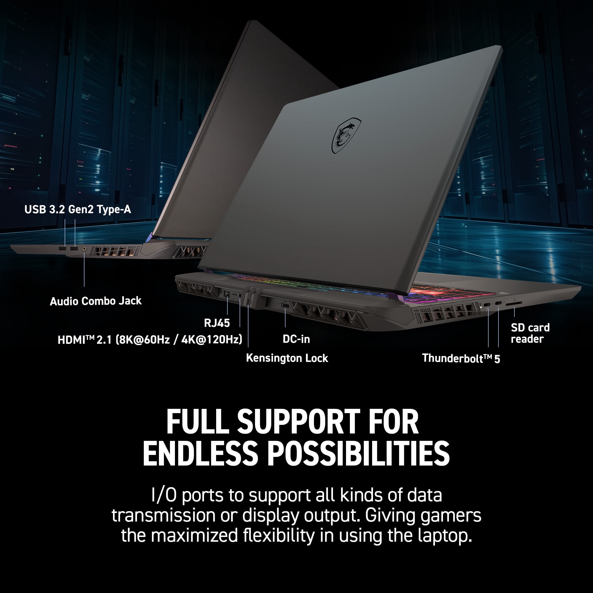 MSI Vector 16" 144Hz Gaming Laptop, Intel Core Ultra 7 255HX, NVIDIA GeForce RTX 5070 Ti, 16GB RAM, 1TB SSD (2026)