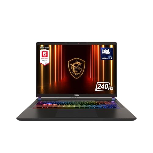 MSI Vector 16 HX AI 16  240Hz QHD  Gaming Laptop  Intel Core Ultra 9 275HX  NVIDIA Geforce RTX 5070Ti  16GB DDR5  1TB NVMe SSD  Thunderbolt 5  Wi Fi 7  Win 11 Home  Cosmo Gray A2XWHG 211US