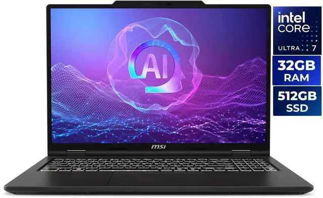 MSI Venture 16 AI TouchScreen Laptop Intel Core Ultra 7 255H 32GB DDR5 RAM 512GB SSD Intel Arc Graphics  A2HMTG 046US