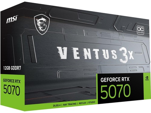 Tarjeta gráfica MSI Ventus GeForce RTX 5070 de 12 GB GDDR7 PCI Express 5.0 RTX 5070 12