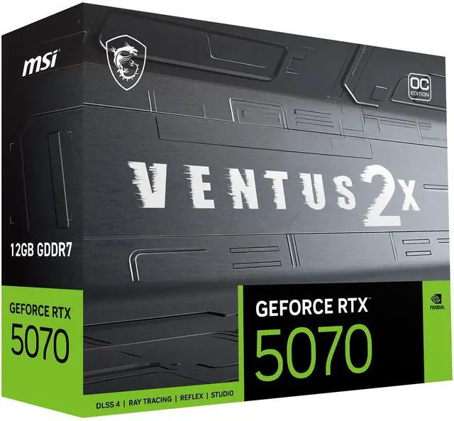 MSI Ventus GeForce RTX 5070 12GB GDDR7 PCI Express 5 0 Graphics Card RTX 5070 12G VENTUS 2X OC