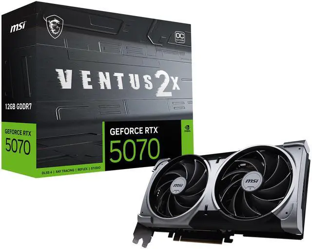 MSI Ventus GeForce RTX 5070 12GB GDDR7 PCI Express 5 0 Graphics Card RTX 5070 12G VENTUS 2X OC