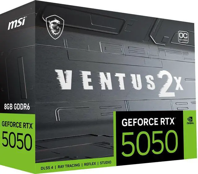 MSI Ventus GeForce RTX 5050 8GB GDDR6 PCI Express 5 0 Graphics Card RTX 5050 8G VENTUS 2X OC
