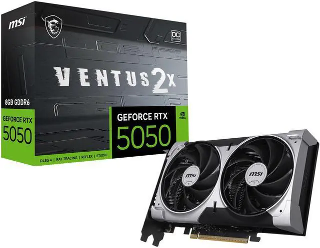 MSI Ventus GeForce RTX 5050 8GB GDDR6 PCI Express 5 0 Graphics Card RTX 5050 8G VENTUS 2X OC