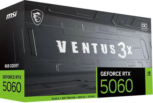MSI Ventus GeForce RTX 5060 8GB GDDR7 PCI Express 5 0 x 16  use x8  Graphics Card RTX 5060 8G VENTUS 3X OC