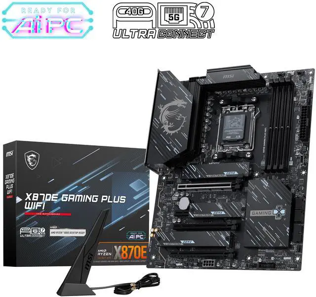 MSI X870E GAMING PLUS WIFI AM5 AMD X870E SATA 6GB/S  5G LAN DDR5 M 2 Wi Fi 7 ATX Motherboard