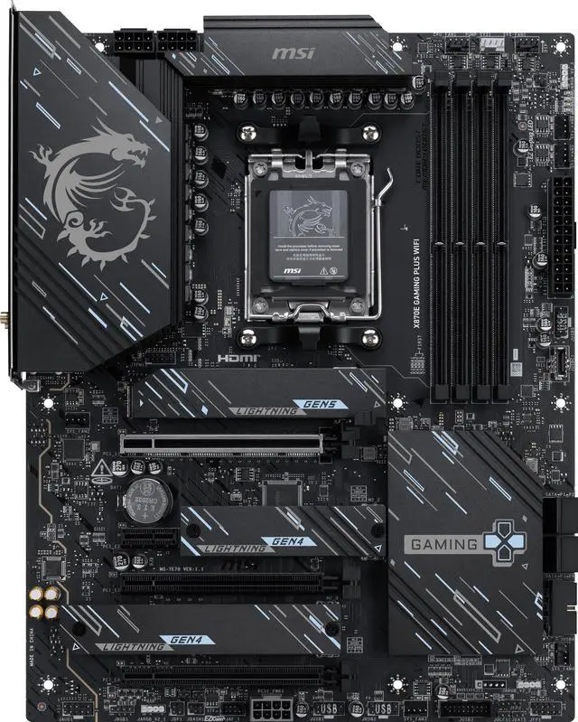 MSI X870E GAMING PLUS WIFI AM5 AMD X870E SATA 6GB/S  5G LAN DDR5 M 2 Wi Fi 7 ATX Motherboard