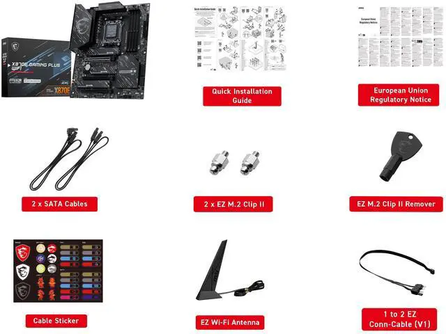 MSI X870E GAMING PLUS WIFI AM5 AMD X870E SATA 6GB/S  5G LAN DDR5 M 2 Wi Fi 7 ATX Motherboard