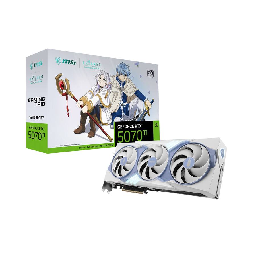 MSI   NVIDIA GeForce RTX 5070 Ti 16G FRIEREN EDITION OC GDDR7 PCI Express Gen 5 Graphics Card   White