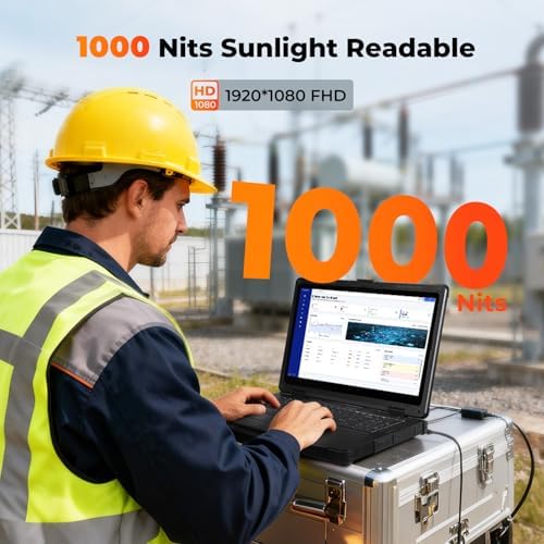 MUNBYN High End Rugged Laptop IRX17  15 6 Windows 11 Pro  Intel i7 1255U  32GB DDR5 512GB SSD  1000 Nits Sunlight Readable  Wi Fi 6  IP65 Heavy Duty Laptop  Dual Batteries  2Y Protection New 
