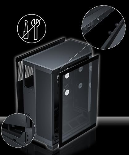 MUSETEX PC Case  Vertical GPU Mounting Design  Pre Installed 5 PWM ARGB Fans  360MM RAD Support  ATX Mid Tower Gaming PC Case with Type C  270  Full View Tempered Glass  Black GR3 
