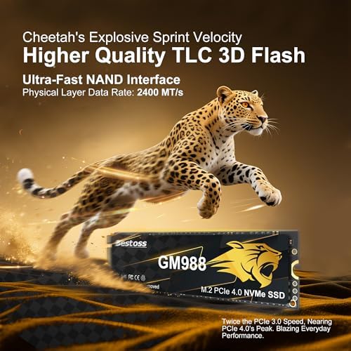 M 2 2280 NVMe SSD 512GB Internal PCIe Gen4  Up to 7200MB/s  SLC Cache & HMB  PS5/PC/Laptop  Tailored for Gamers  Video Editors  High End Creators  and AI Developers Demanding Blazing Fast Speed GM988