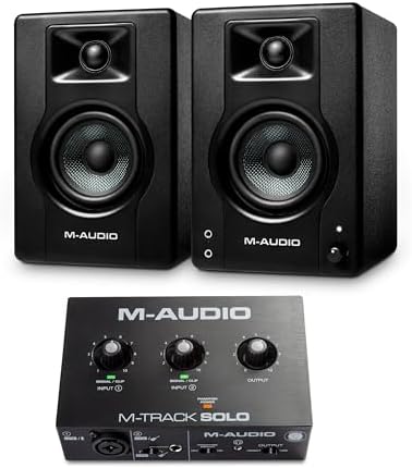 M AUDIO BX3 Pair 3 5 Studio Monitors  HD PC Speakers for Recording and Multimedia with Music Production Software