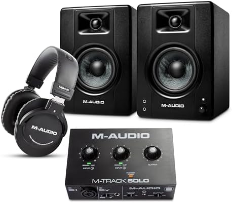 M AUDIO BX3 Pair 3 5 Studio Monitors  HD PC Speakers for Recording and Multimedia with Music Production Software