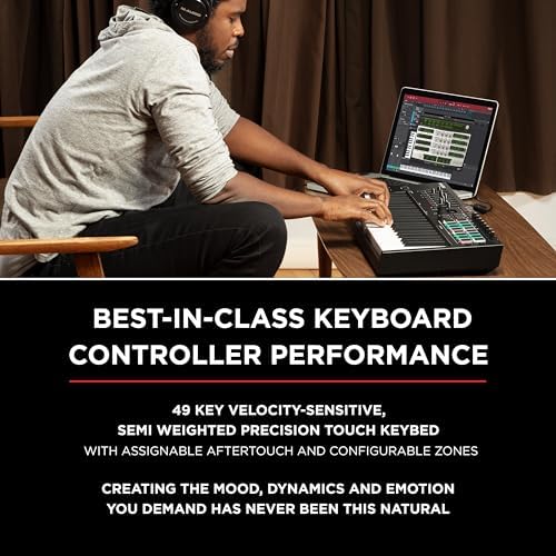 M AUDIO Oxygen Pro 61 Key USB MIDI Keyboard Controller With Beat Pads  MIDI assignable Knobs  Buttons and Faders  and Native Instruments Sound Package  NKS Integration 