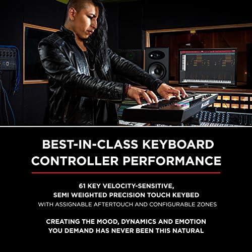 M AUDIO Oxygen Pro 61 Key USB MIDI Keyboard Controller With Beat Pads  MIDI assignable Knobs  Buttons and Faders  and Native Instruments Sound Package  NKS Integration 