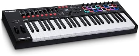 M AUDIO Oxygen Pro 61 Key USB MIDI Keyboard Controller With Beat Pads  MIDI assignable Knobs  Buttons and Faders  and Native Instruments Sound Package  NKS Integration 