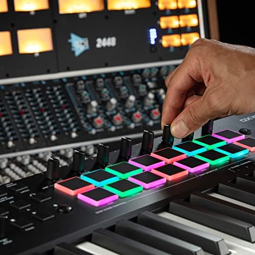 M AUDIO Oxygen Pro 61 Key USB MIDI Keyboard Controller With Beat Pads  MIDI assignable Knobs  Buttons and Faders  and Native Instruments Sound Package  NKS Integration 
