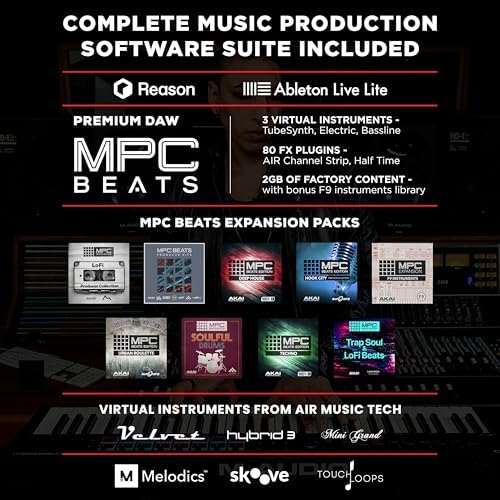 M AUDIO Oxygen Pro 61 Key USB MIDI Keyboard Controller With Beat Pads  MIDI assignable Knobs  Buttons and Faders  and Native Instruments Sound Package  NKS Integration 