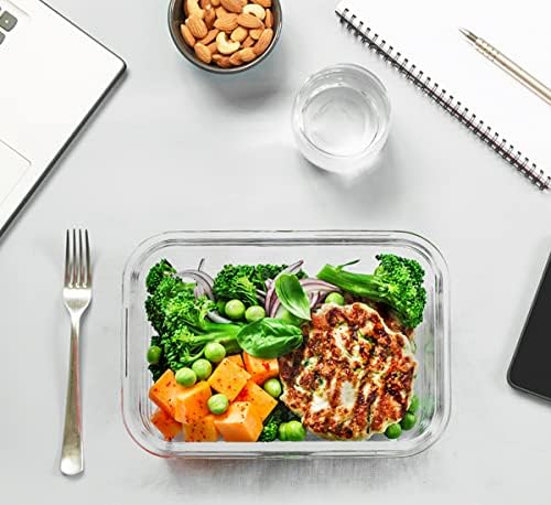 M MCIRCO 30 Pieces Glass Food Storage Containers with Snap Locking Lids Glass Meal Prep Containers Set   Airtight Lunch Containers  Microwave  Oven  Freezer and Dishwasher