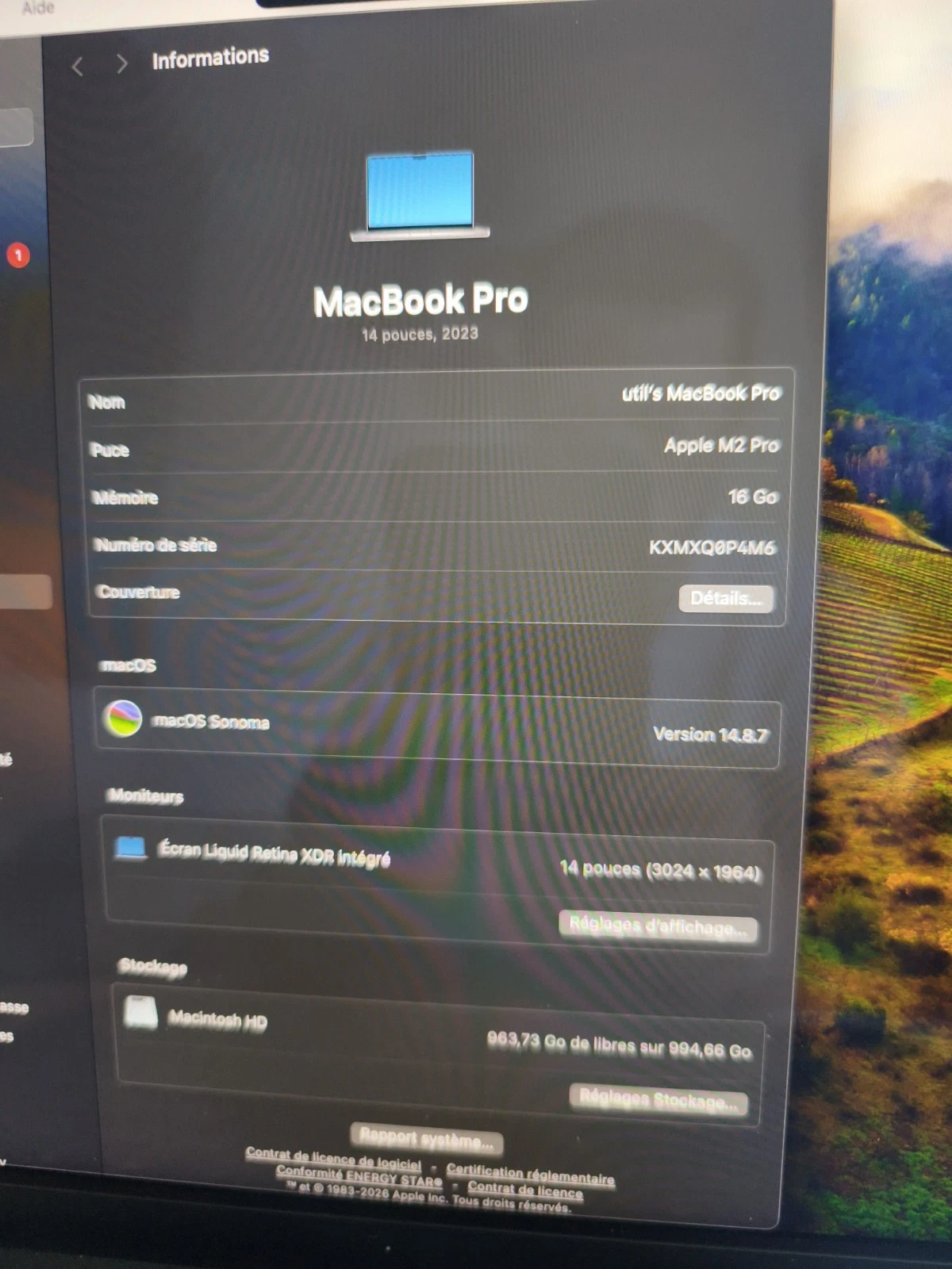 MacBook Pro 14" M2 Pro 2023   16GB RAM / 1TB SSD 