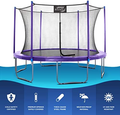 Machrus Upper Bounce 14 FT Round Trampoline Set with Safety Enclosure System   Backyard Trampoline   Outdoor Trampoline for Kids   Adults