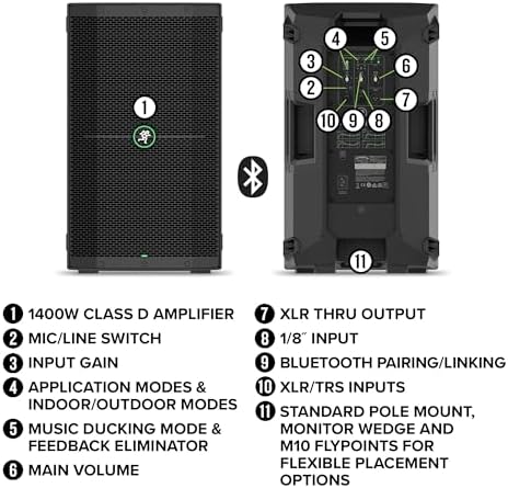 Mackie Thump210XT 10 1400W Enhanced Compact Powered Loudspeaker with Bluetooth System Control