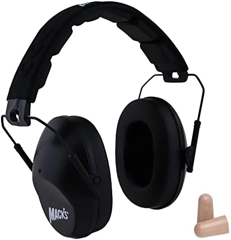 Macks Double Up Shooting Earmuffs   Black Shooters Ear Muffs and Soft Foam Ear Plugs for Hunting  Tactical  Target  Skeet and Trap Shooting