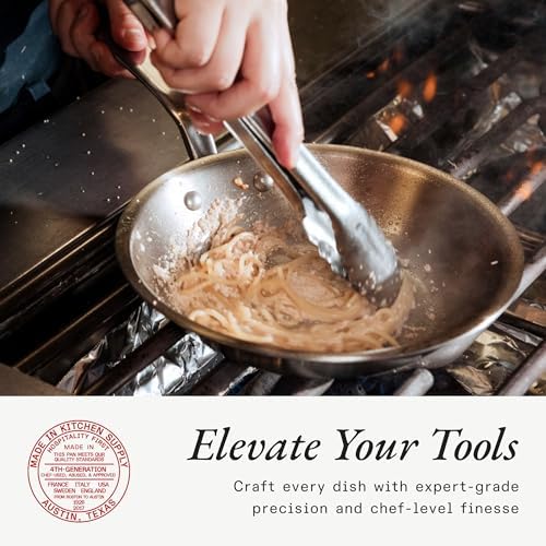 Made In Cookware   10 Inch Stainless Steel Frying Pan   5 Ply Stainless Clad   Professional Cookware   Crafted in Italy   Induction Compatible