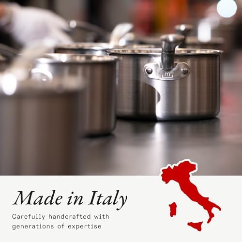 Made In Cookware   10 Inch Stainless Steel Frying Pan   5 Ply Stainless Clad   Professional Cookware   Crafted in Italy   Induction Compatible