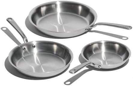 Made In Cookware   10 Inch Stainless Steel Frying Pan   5 Ply Stainless Clad   Professional Cookware   Crafted in Italy   Induction Compatible