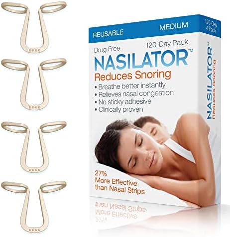 Made in USA  Nasilator Anti Snoring Devices   Soft and Flexible Nasal Dilators   Improves Breathing & Sleeping   Snoring Solution   Reusable & Better Than Nasal Strips Pack of 4  Medium 