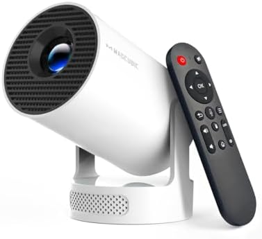 Magcubic Mini Projector with WiFi 6 and Bluetooth 5 4  Portable Projector 4K Support  5W Soundbase Speaker  Auto Vertical Keystone 180 Rotatable Smart Proyector for Movie Home Outdoor